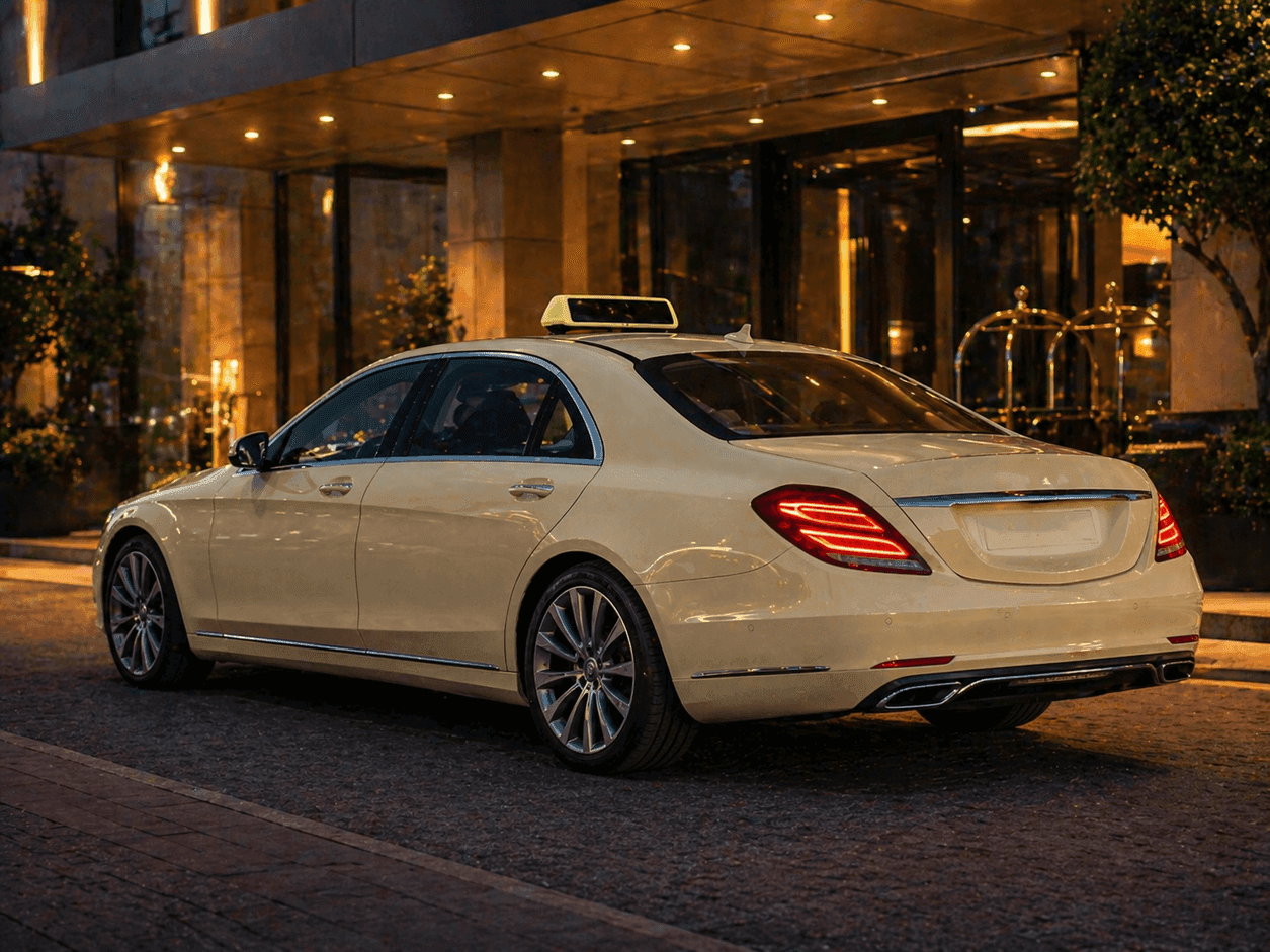 Mercedes S-Class chauffeur at Stuttgart Airport — Premium class